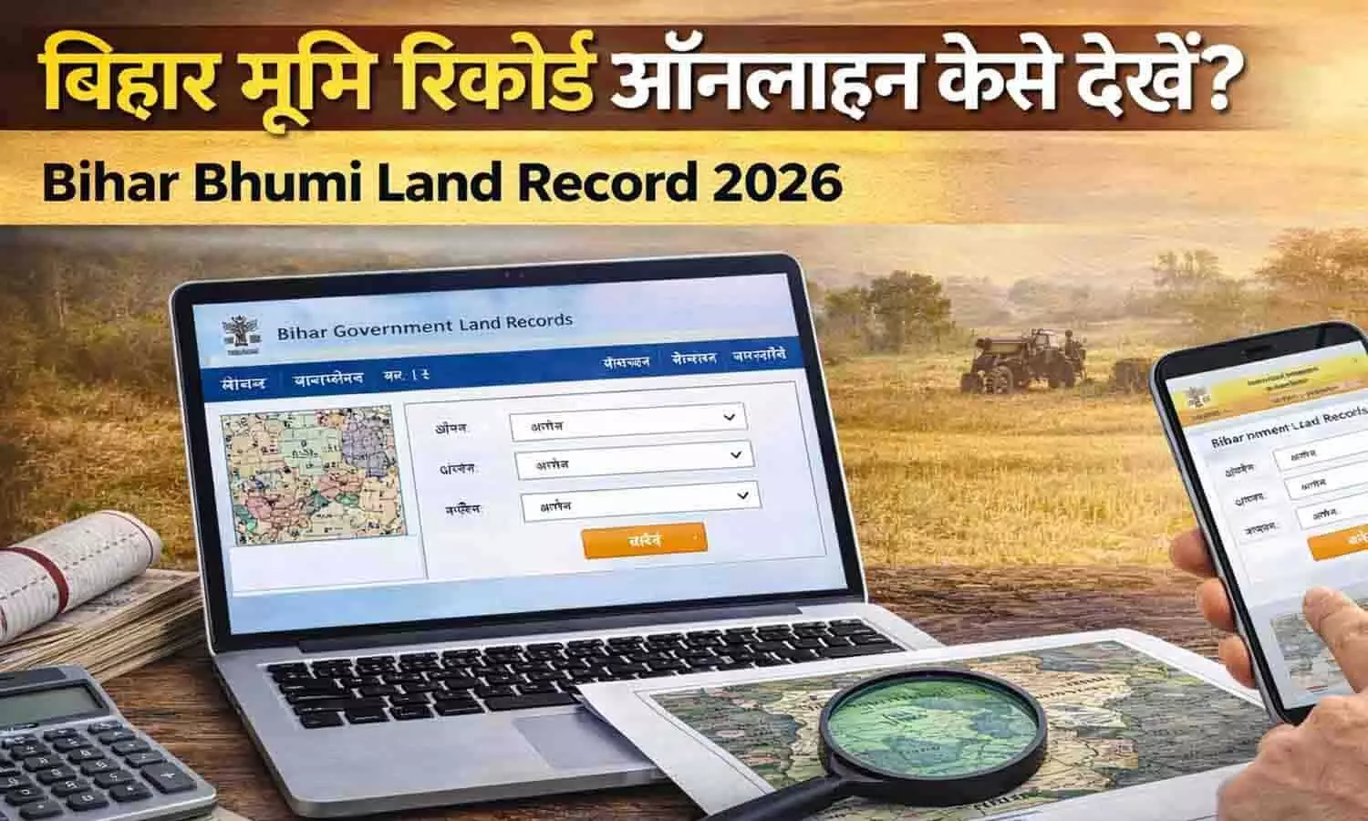 बिहार भूमि रिकॉर्ड ऑनलाइन कैसे देखें? | Bihar Bhumi Land Record 2026 बिहार भूमि रिकॉर्ड ऑनलाइन कैसे देखें? | Bihar Bhumi Land Record 2026