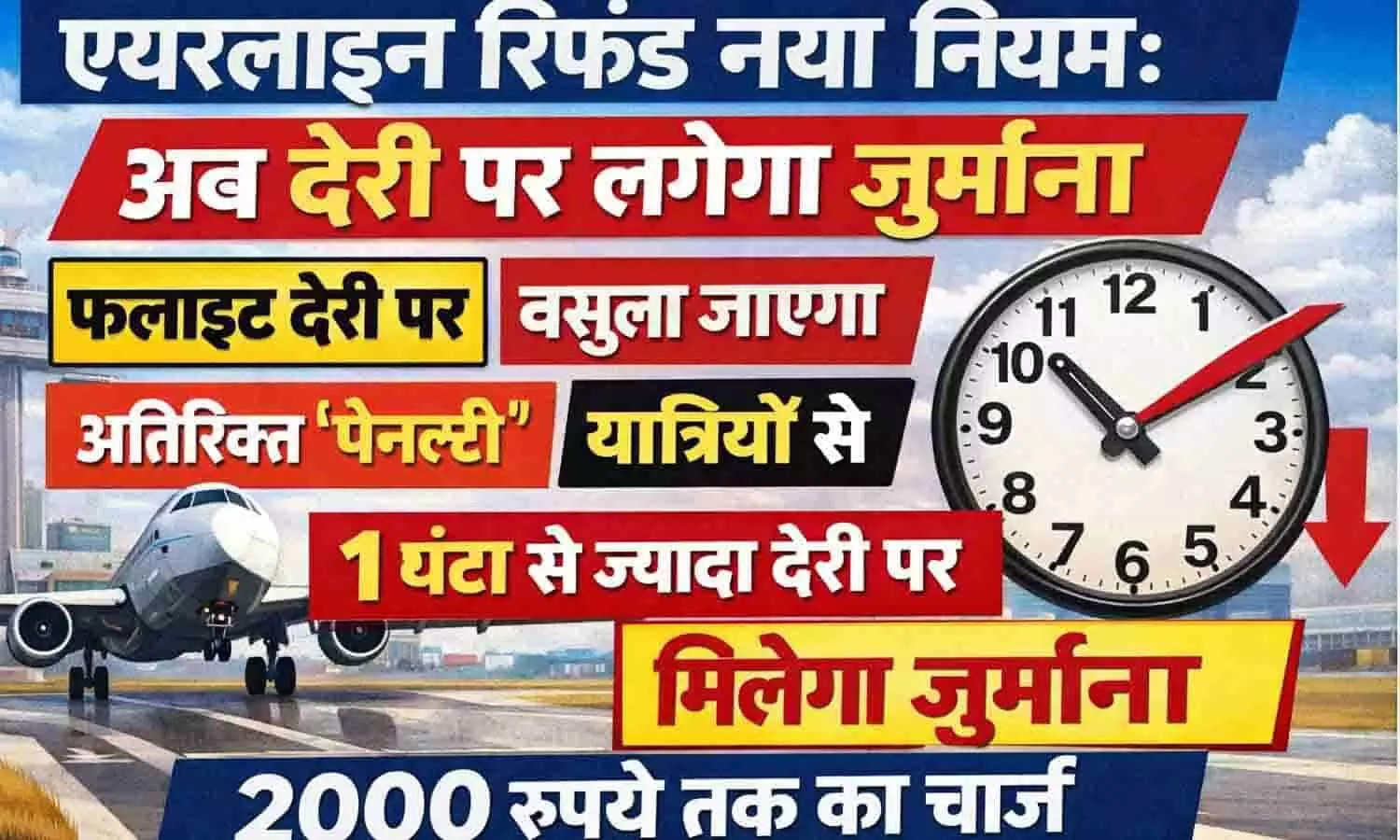 Airline Refund New Rule: अब देरी पर लगेगा जुर्माना Airline Refund New Rule: अब देरी पर लगेगा जुर्माना