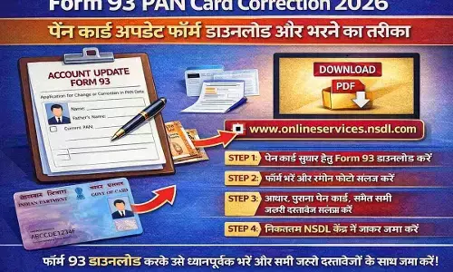 Form 93 PAN Card Correction 2026: पैन कार्ड अपडेट फॉर्म डाउनलोड और भरने का तरीका