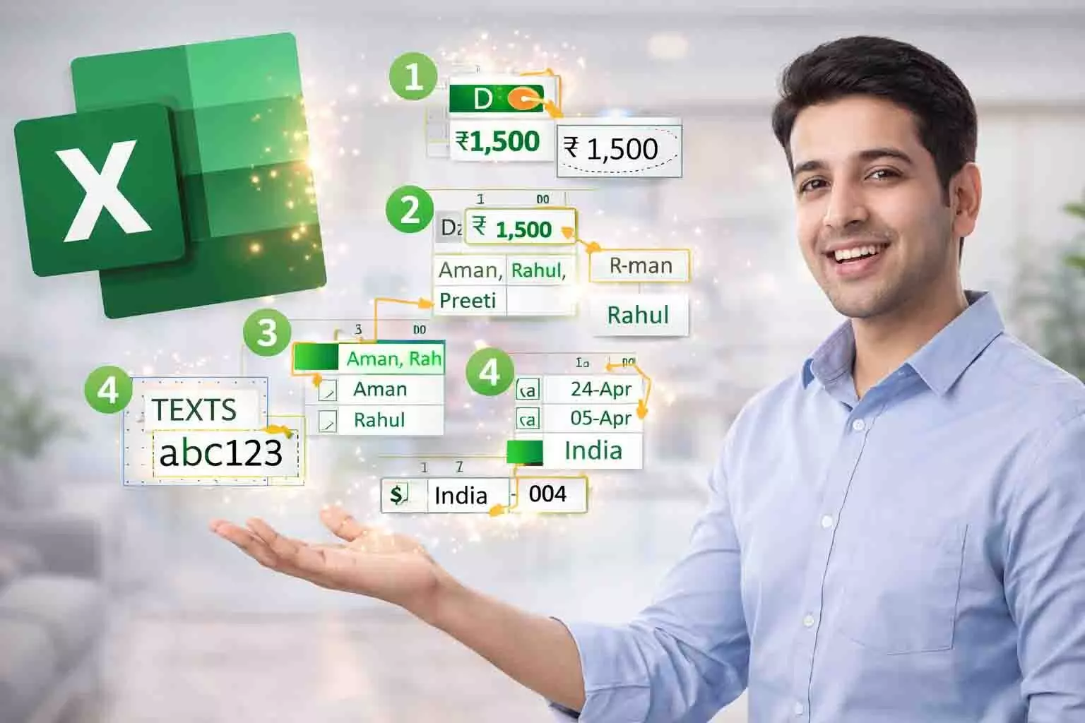 एक्सेल सेल से डेटा निकालना अब होगा आसान एक्सेल सेल से डेटा निकालना अब होगा आसान