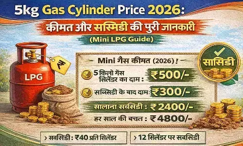 5kg Gas Cylinder Price 2026: कीमत और सब्सिडी की पूरी जानकारी Mini LPG Guide 5kg Gas Cylinder Price 2026: कीमत और सब्सिडी की पूरी जानकारी Mini LPG Guide