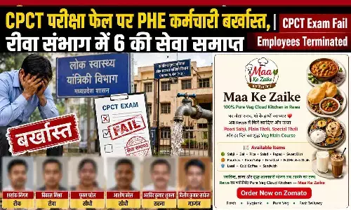 CPCT परीक्षा फेल पर PHE कर्मचारी बर्खास्त, रीवा संभाग में 6 की सेवा समाप्त | CPCT Exam Fail Employees Terminated