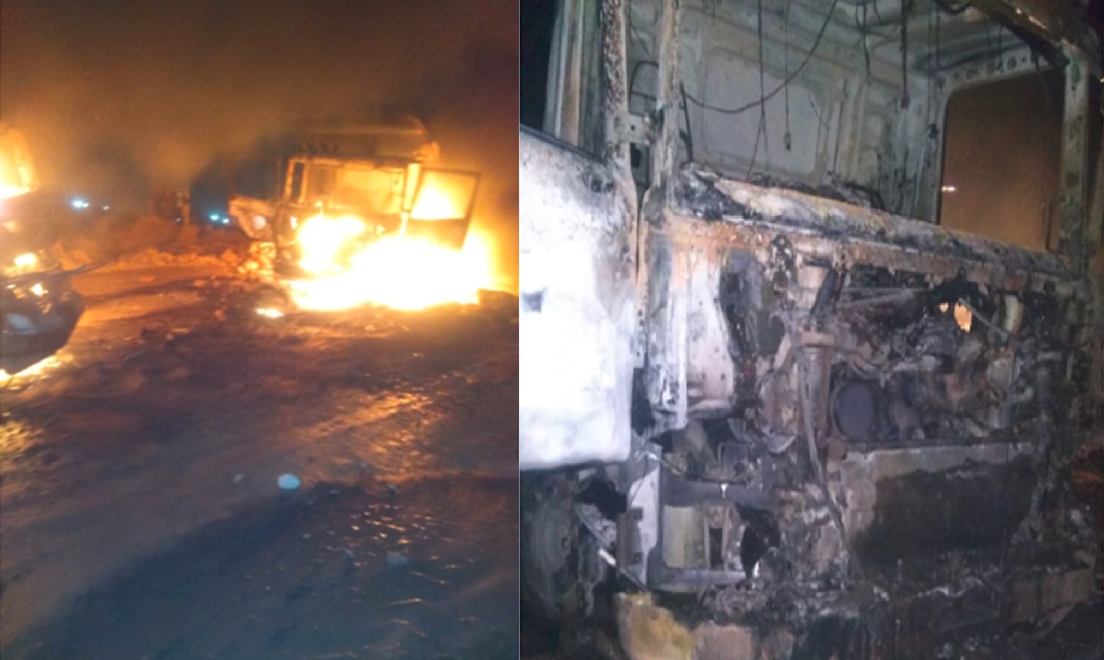 Vindhya : दो ट्रकों के बीच भीषण टक्कर, ड्राइवर जिंदा जला