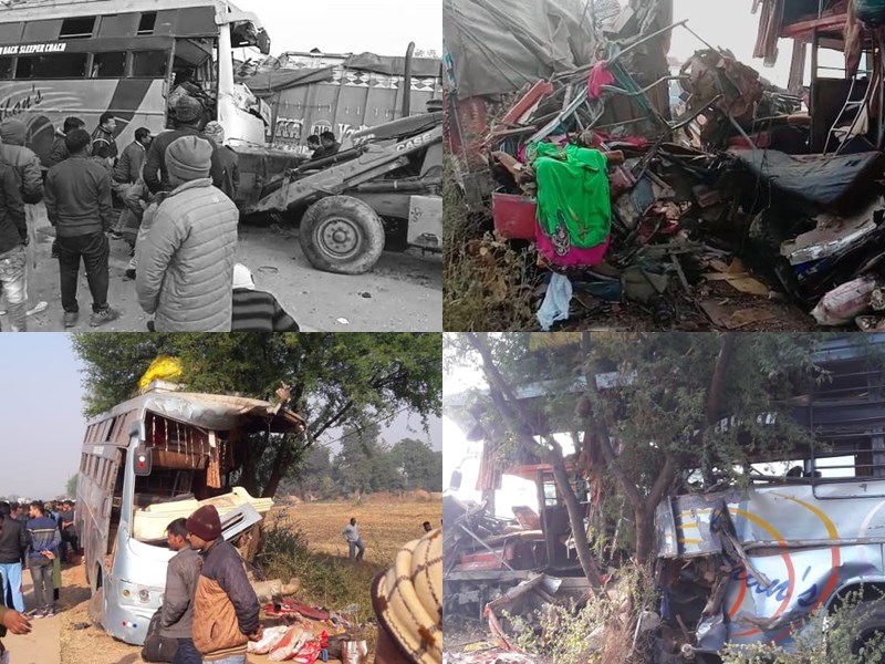 Accident in Rewa : खड़े ट्रक में टकराई तेज रफ़्तार बस, 10 की मौत, कई घायल