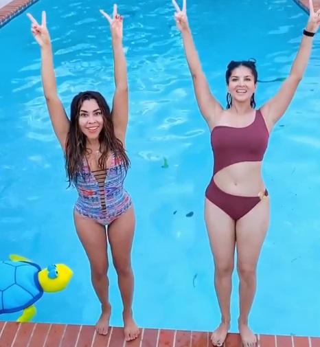 एक्ट्रेस सनी लियोन ने friend संग स्वीमिंग पुल में जो किया वह वीडियो में आप खुद देख लीजिए