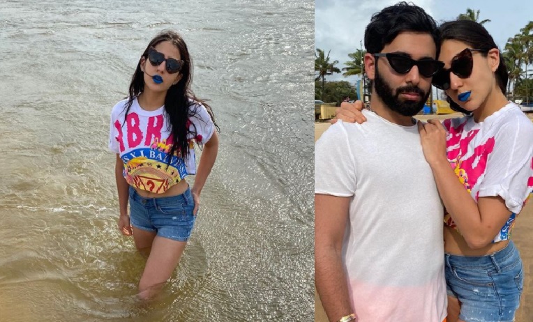 ब्यू लिपिस्टि शाॅर्ट ड्रेस में कुछ यूं नजर आई सारा अली खान, तस्वीर देख फैंस ने लिखा...