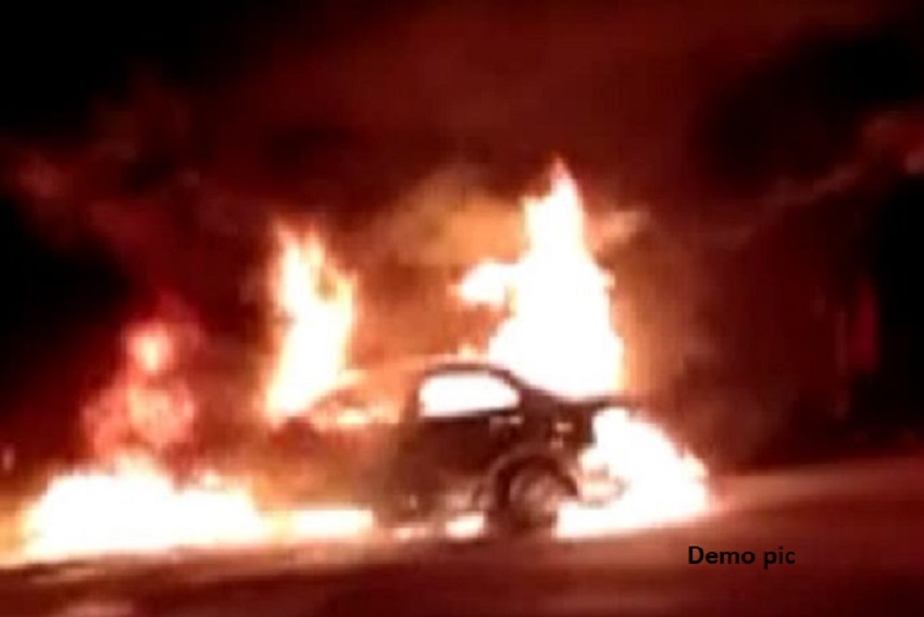 सड़क में हुआ दर्दनाक हादसा, कार में जिंदा जले 5 लोग