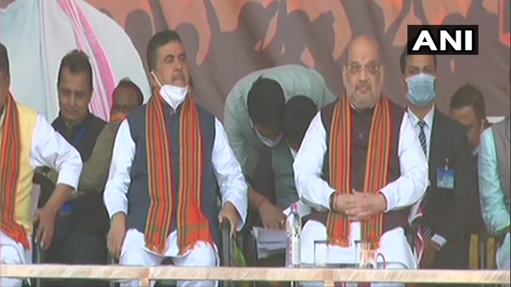 बंगाल में शाह : तृणमूल कांग्रेस के शुभेंदु अधिकारी भाजपा में हुए शामिल