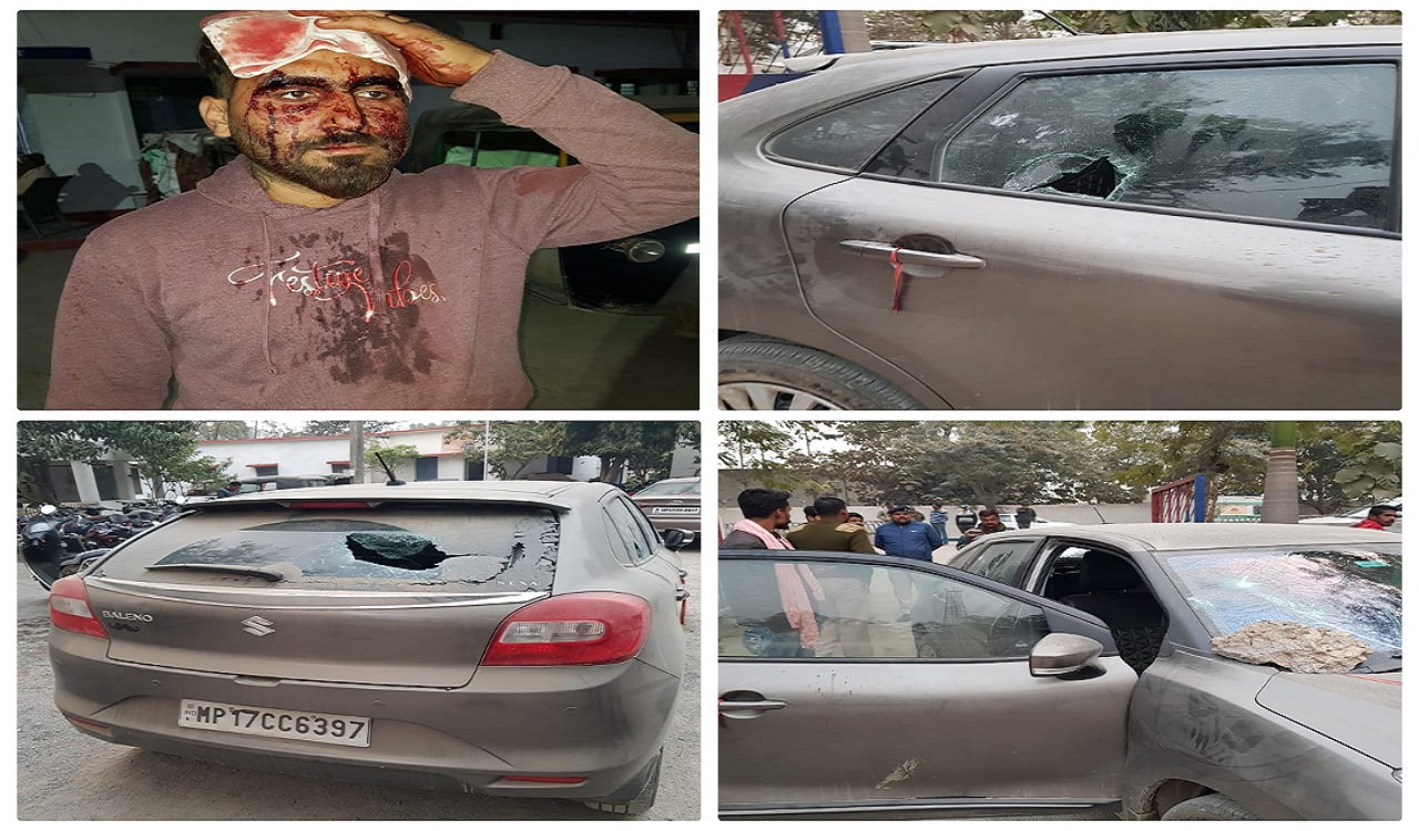 रीवा में अपराधियों के हौसले बुलंद, खुलेआम युवक से की मारपीट फिर कार में बरसाएं पत्थर....