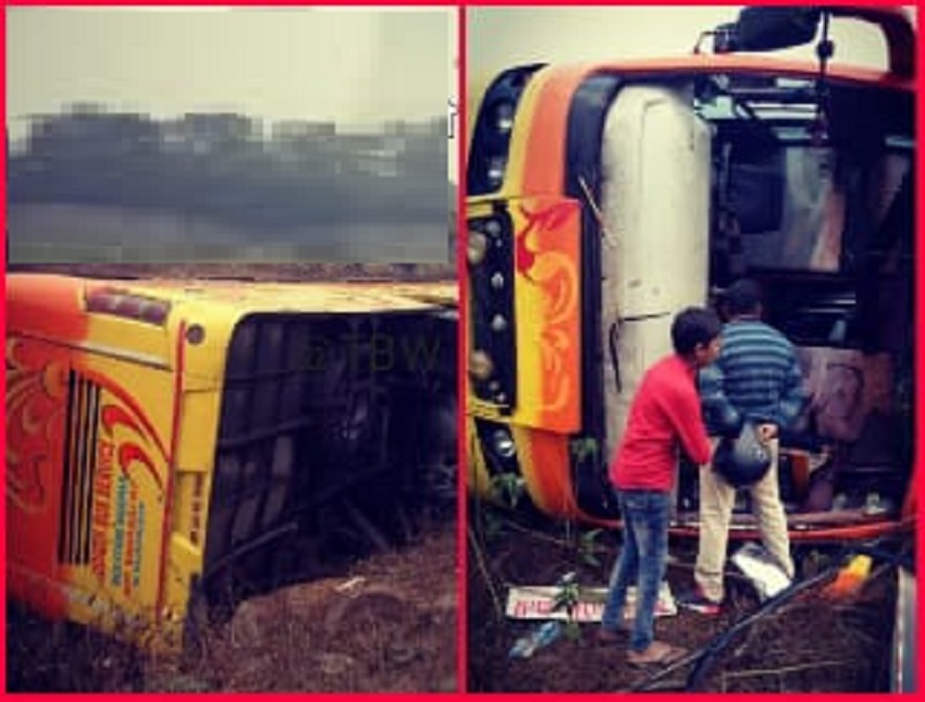 बैढ़न से रीवा आ रही बस पलटी, कई यात्री गंभीर : SINGRAULI LOCAL NEWS बैढ़न से रीवा आ रही बस पलटी, कई यात्री गंभीर : SINGRAULI LOCAL NEWS