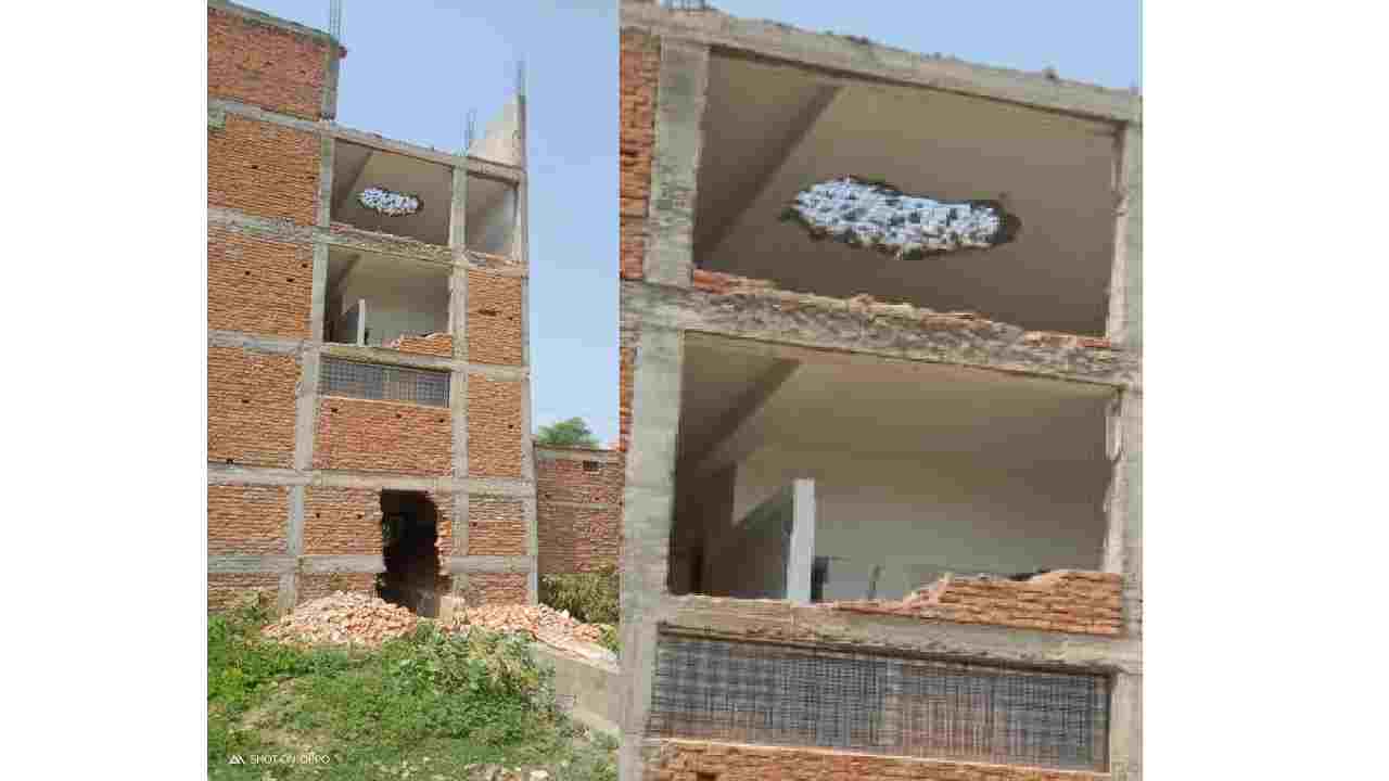 रीवा मेडिकल कालेज के डीन ने नाले में बनवाई अवैध रूप से चार मंजिला बिल्डिंग, अब गिरा रहे