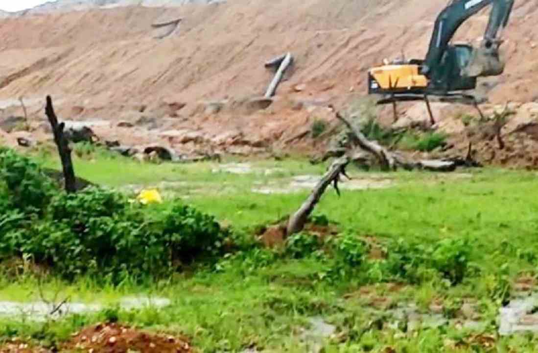 Singrauli News : फ्लाईऐश डैम के किनारे खेतों में भर गया राख का मलबा, फसलें बर्बाद