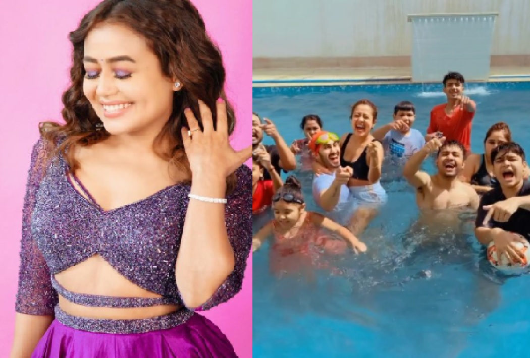 Neha Kakkar पर चढ़ा होली का खूमार, स्वीमिंग पुल में पति के साथ जमकर झूमती आई नजर