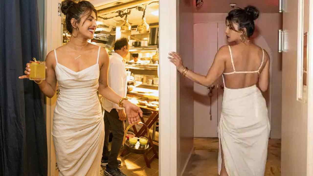 Priyanka Chopra ने ढाया बोल्ड ड्रेस में कहर, पहुंची सोना रेस्टोरेंट